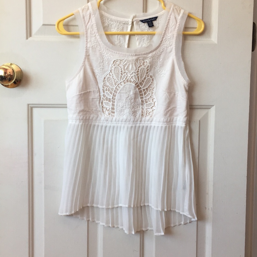 American eagle outfitters romantic white tank